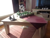 Vierkante houten salontafel