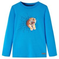 Kindershirt met lange mouwen 140 kobaltblauw13308