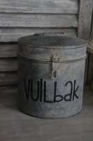 Vuilbakje-prullenbak WC/Badkamer - stoer Zink landelijk