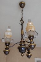 Brocante bronzen lamp jaren 60