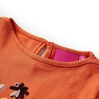 Kindershirt met lange mouwen 92 oranjebruin13614