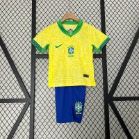 Brazilië thuis shirt kindertenue 2024 Neymar
