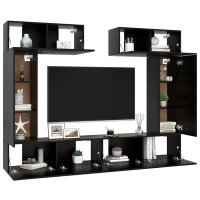 VidaXL 6-delige Tv-meubelset spaanplaat zwart3078804