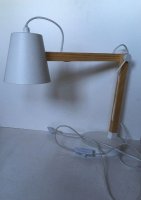 Bureaulamp - Lucide wit met hout