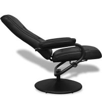VidaXL Tv-fauteuil met voetenbankje kunstleer zwart241535