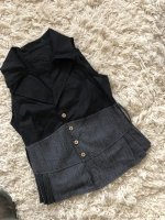 Leuk nieuw mouwloos blouse -gilet zwart